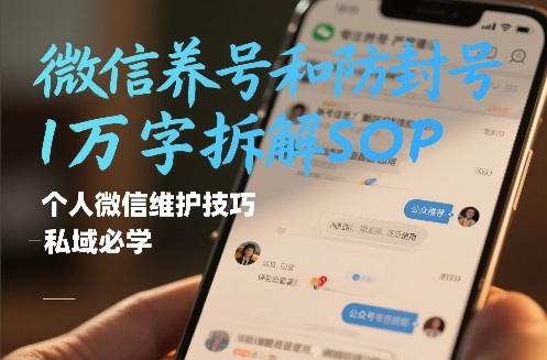 微信养号和防封号1万字拆解SOP，个人微信维护技巧，私域必学【文档】-淘秘副业