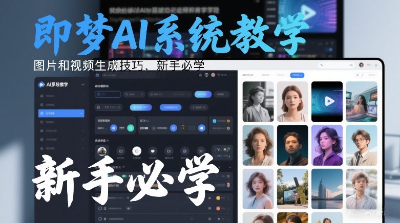 即梦AI系统教学，图片和视频生成技巧，新手必学-淘秘副业