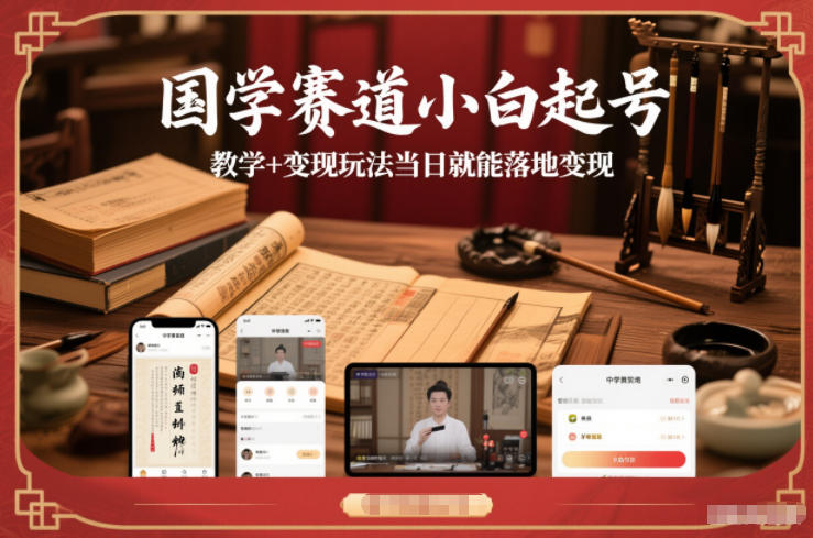 国学赛道小白起号教学+变现玩法当日就能落地变现-淘秘副业
