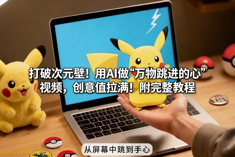 打破次元壁！用AI做【万物跳进手心】视频，创意值拉满！附完整教程-淘秘副业