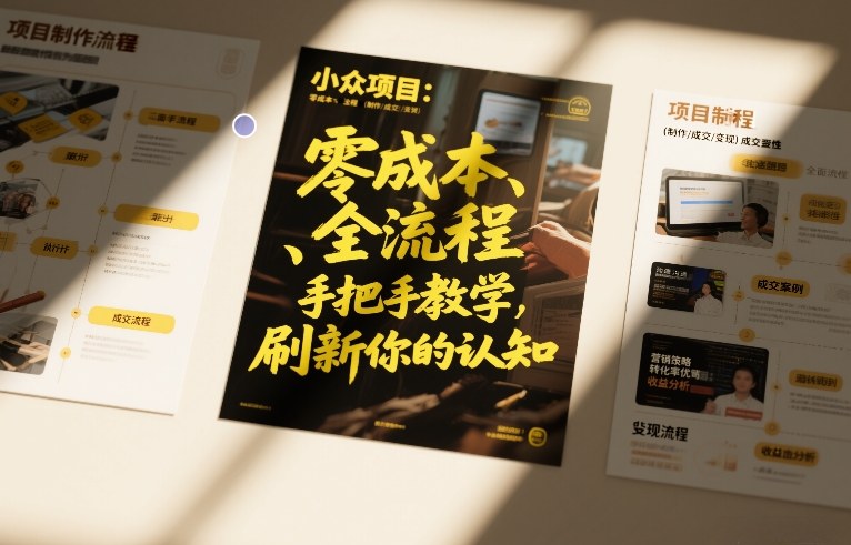 小众项目：零成本、全流程（制作-成交-变现）手把手教学，刷新你的认知-淘秘副业
