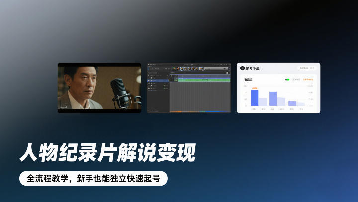人物纪录片解说变现，全流程教学，新手也能独立快速起号-淘秘副业