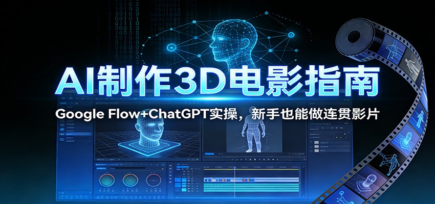 AI制作3D电影指南：Google Flow+ChatGPT实操，新手也能做连贯影片-淘秘副业