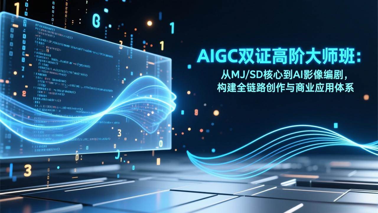 (17198期)AIGC双证高阶大师班:从MJ/SD核心到AI影像编剧,构建全链路创作与商业应用体系