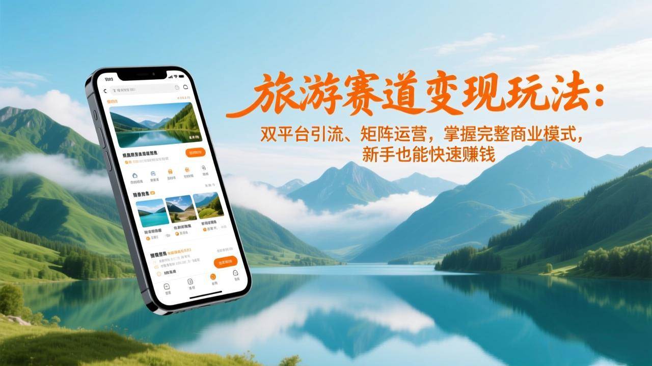 （17153期）旅游赛道变现玩法：双平台引流、矩阵运营，掌握完整商业模式，新手也能快速赚钱-淘秘副业