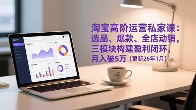 (17016期)淘宝高阶运营私家课:选品、爆款、全店动销,三模块构建盈利闭环,月入破5万(更新26年1月)