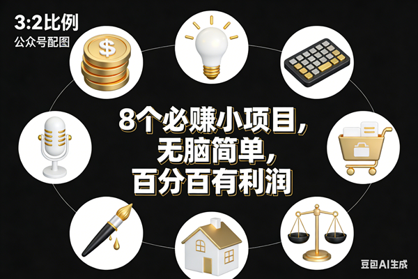 （17101期）8个必赚小项目，无脑简单，百分百有利润，副业首选，日入300+-淘秘副业