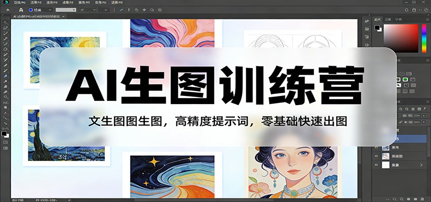 AI生图训练营：文生图图生图，高精度提示词，零基础快速出图-淘秘副业