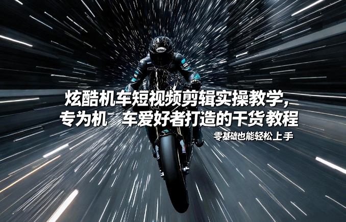 炫酷机车短视频剪辑实操教学，专为机车爱好者打造的干货教程，零基础也能轻松上手-淘秘副业