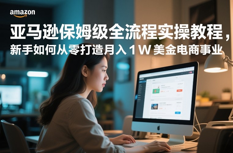 亚马逊保姆级全流程实操教程，新手如何从零打造月入1W美金电商事业-淘秘副业