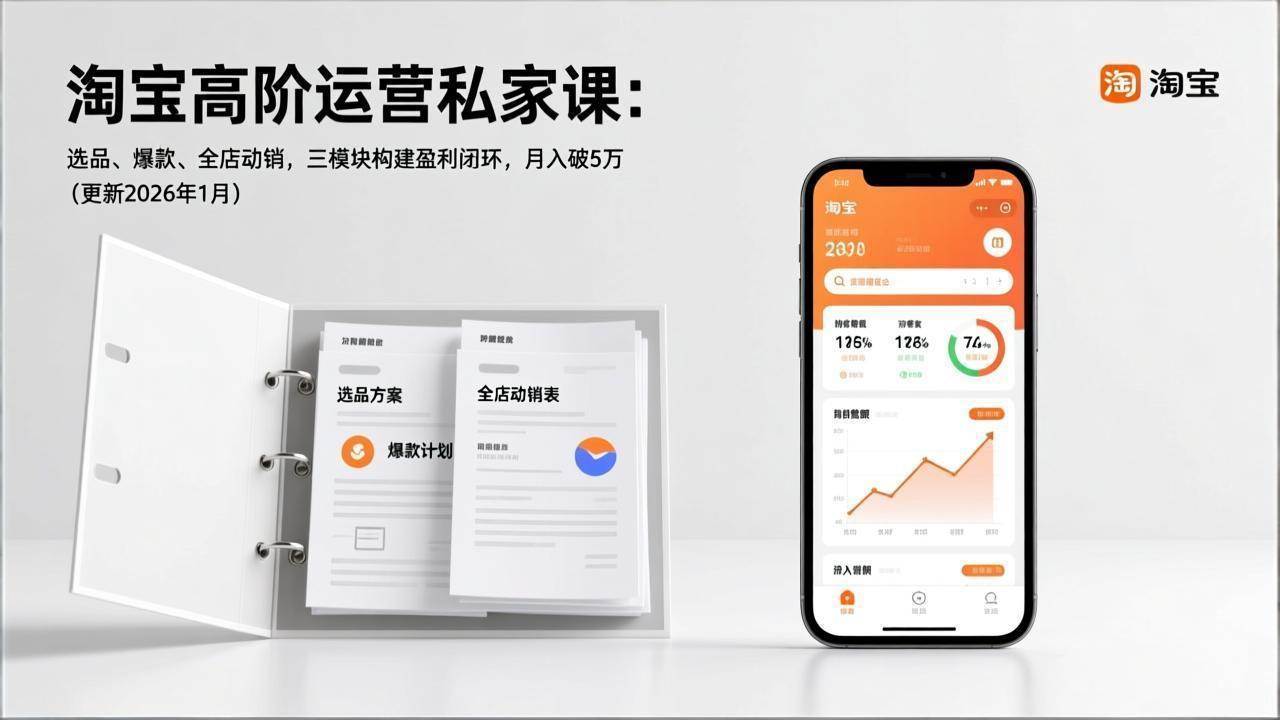 （17280期）淘宝高阶运营私家课：选品、爆款、全店动销，三模块构建盈利闭环，月入破5万（更新26年1月）-淘秘副业