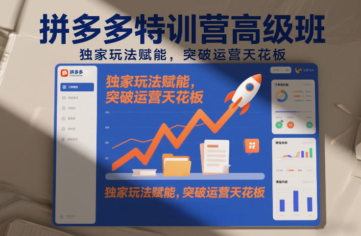 拼多多特训营高阶班，独家玩法赋能，突破运营天花板（更新26年2月）-淘秘副业