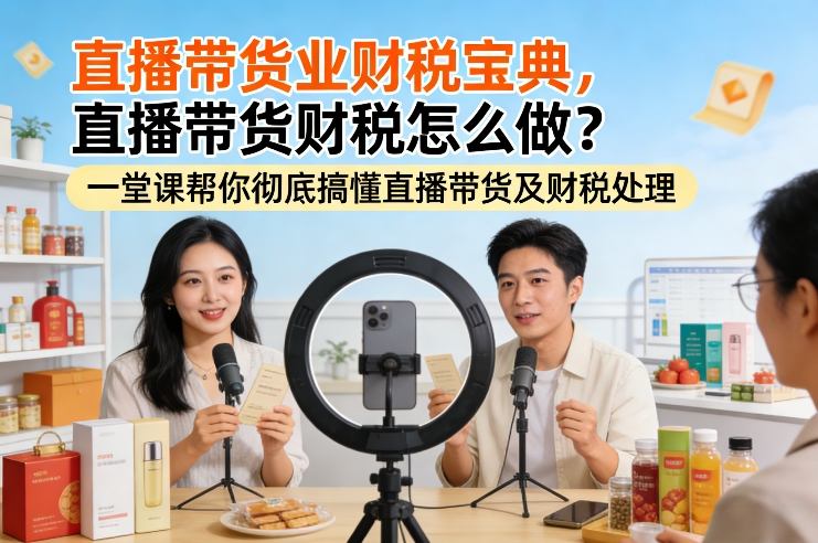 直播带货业财税宝典，直播带货财税怎么做？一堂课帮你彻底搞懂直播带货及财税处理-淘秘副业