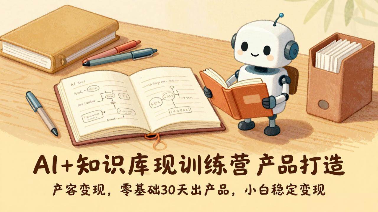 （17323期）AI+知识库变现训练营，产品打造、内容创作、全平台变现，零基础30天出产品，小白稳定变现-淘秘副业