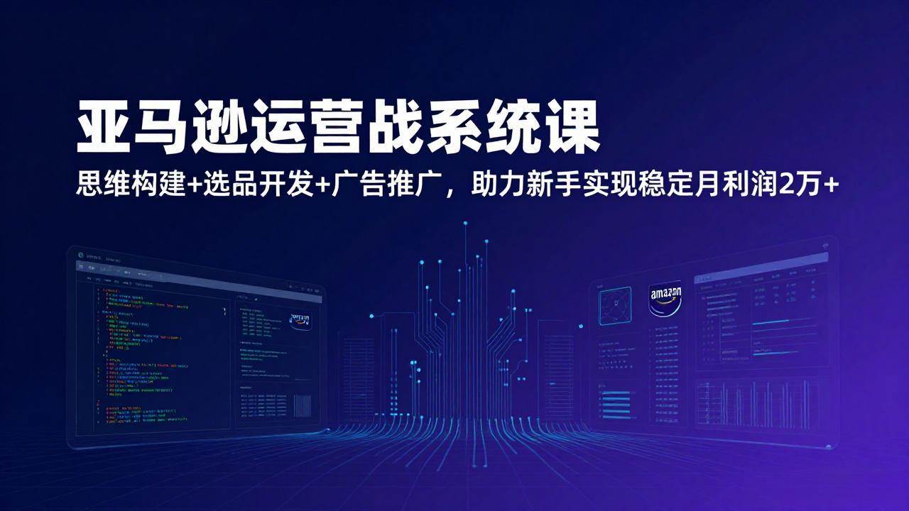 （17311期）亚马逊运营实战系统课，思维构建+选品开发+广告推广，助力新手实现稳定月利润2万+（更新）-淘秘副业