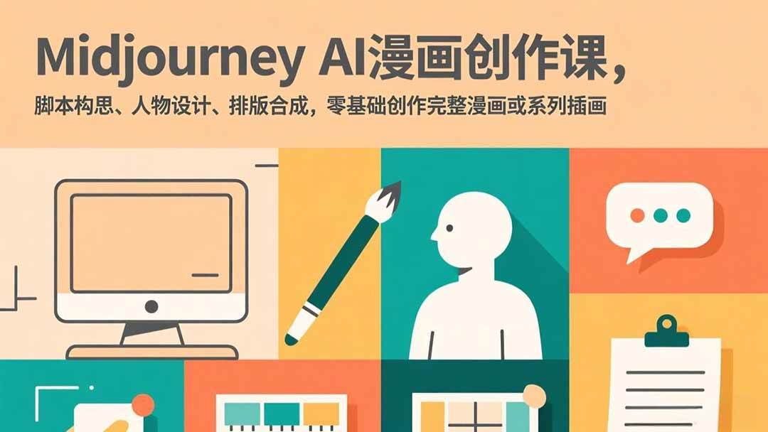 （17299期）Midjourney AI漫画创作课，脚本构思、人物设计、排版合成，零基础创作完整漫画或系列插画-淘秘副业