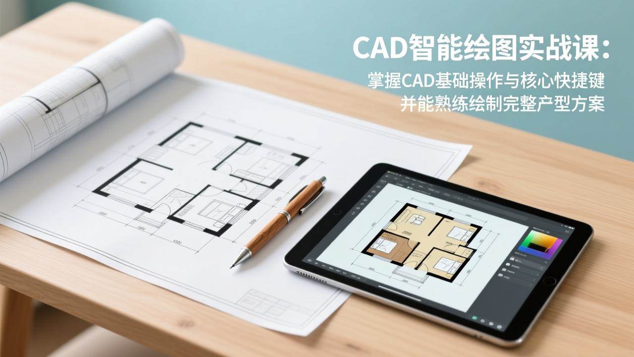 （17348期）CAD智能绘图实战课：掌握CAD基础操作与核心快捷键，并能熟练绘制完整户型方案-淘秘副业