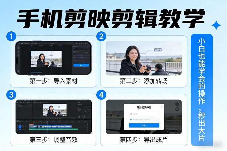 手机剪映剪辑教学，小白也能学会的操作，秒出大片-淘秘副业