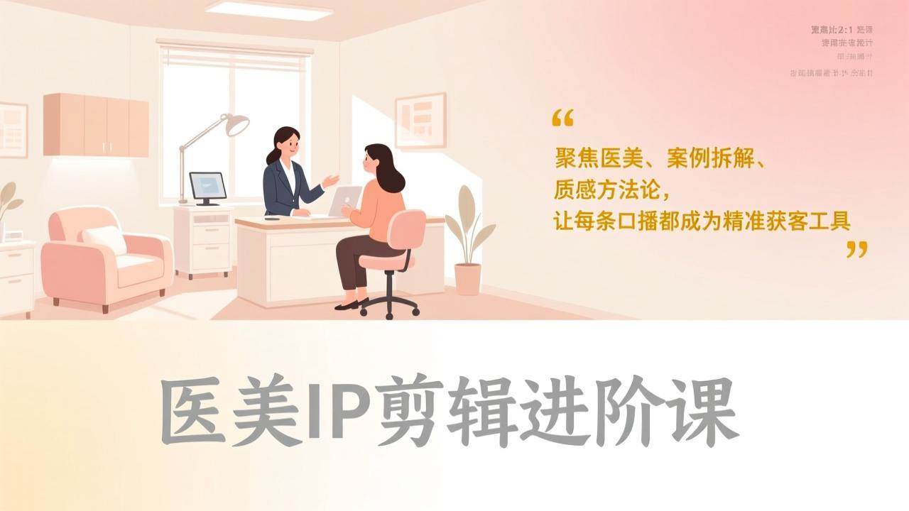（17303期）医美IP剪辑进阶课，聚焦医美、案例拆解、质感方法论，让每条口播都成为精准获客工具-淘秘副业