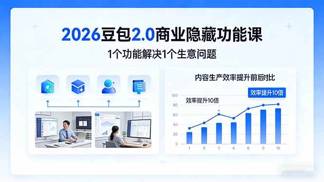 （17452期）2026豆包2.0商业隐藏功能课，1个功能解决1个生意问题，内容生产效率提升10倍-淘秘副业