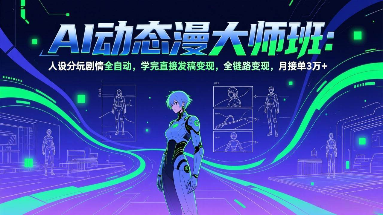 （17402期）AI动态漫剧大师班：人设分镜剧情全自动，学完直接发稿变现，全链路变现，月接单3万+-淘秘副业