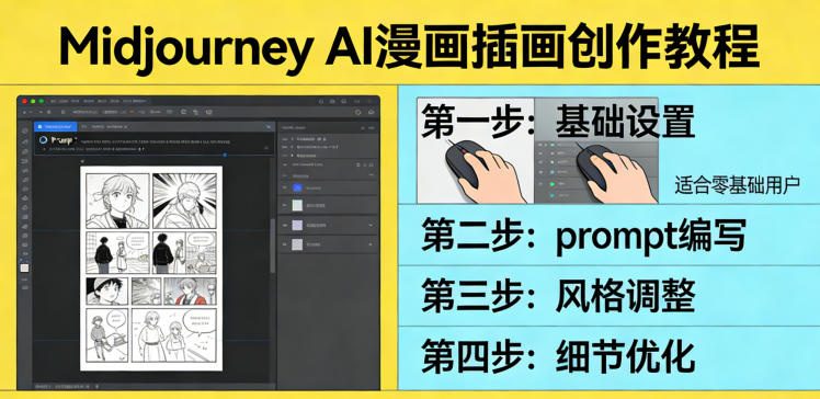 利用Midjourney AI人工智能轻松创作漫画插画教程，零基础创作完整漫画插画-淘秘副业