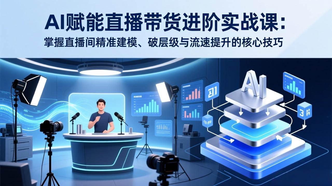 （17405期）AI赋能直播带货进阶实战课：掌握直播间精准建模、破层级与流速提升的核心技巧-淘秘副业