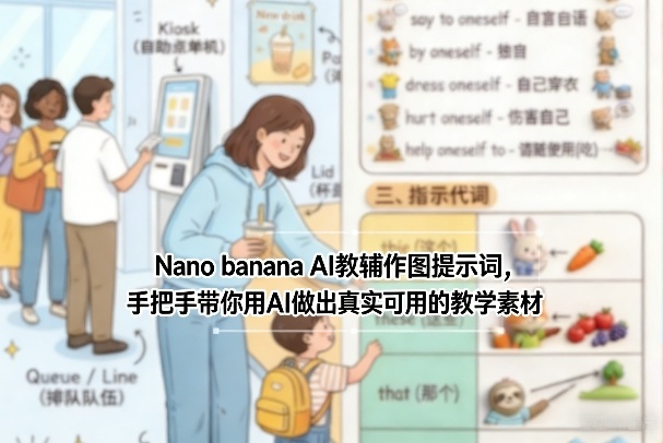Nano banana AI教辅作图提示词，手把手带你用AI做出真实可用的教学素材-淘秘副业