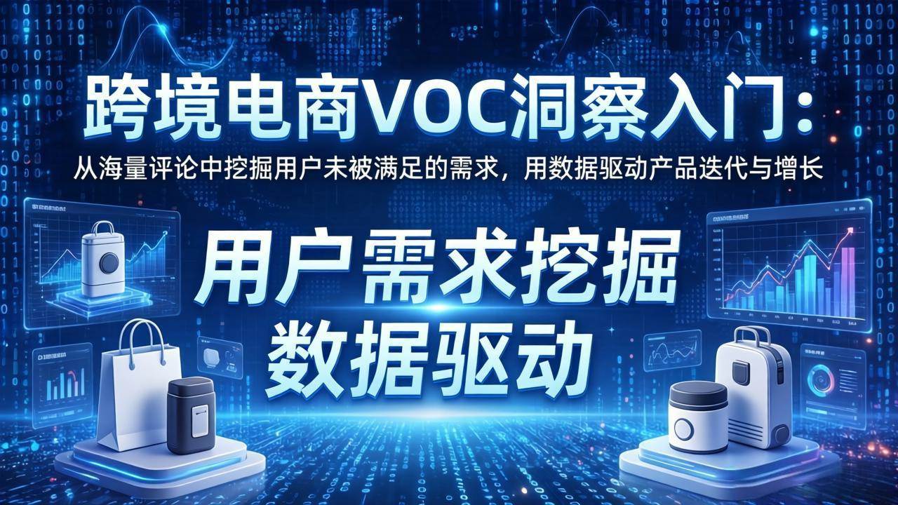 （17796期）跨境电商VOC洞察入门：从海量评论中挖掘用户未被满足的需求，用数据驱动产品迭代与增长-淘秘副业