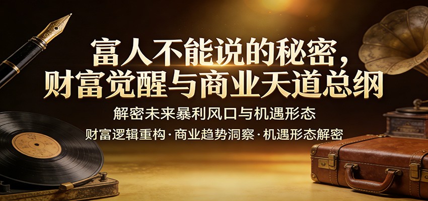 富人不能说的秘密，财富觉醒与商业天道总纲，解密未来暴利风口与机遇形态-淘秘副业