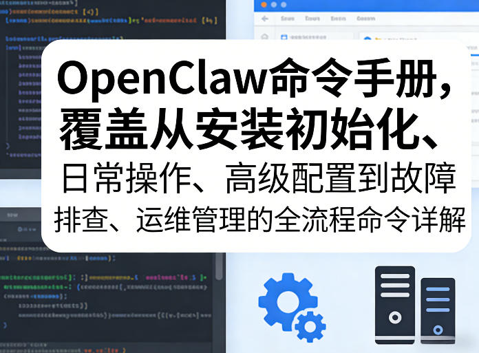 OpenClaw命令手册，覆盖从安装初始化、日常操作、高级配置到故障排查、运维管理的全流程命令详解-淘秘副业