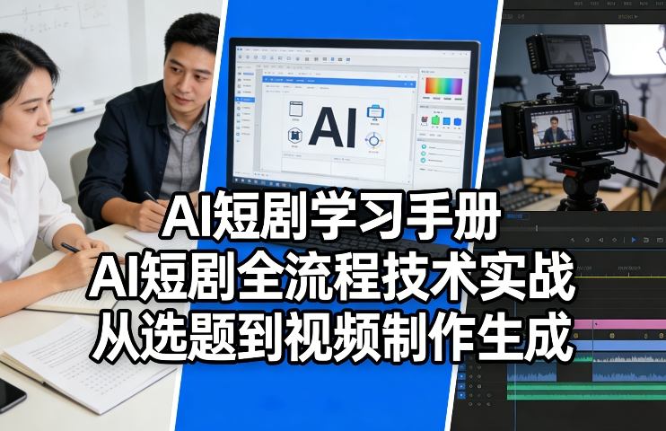 AI短剧学习手册，AI短剧全流程技术实战，从选题到视频制作生成-淘秘副业