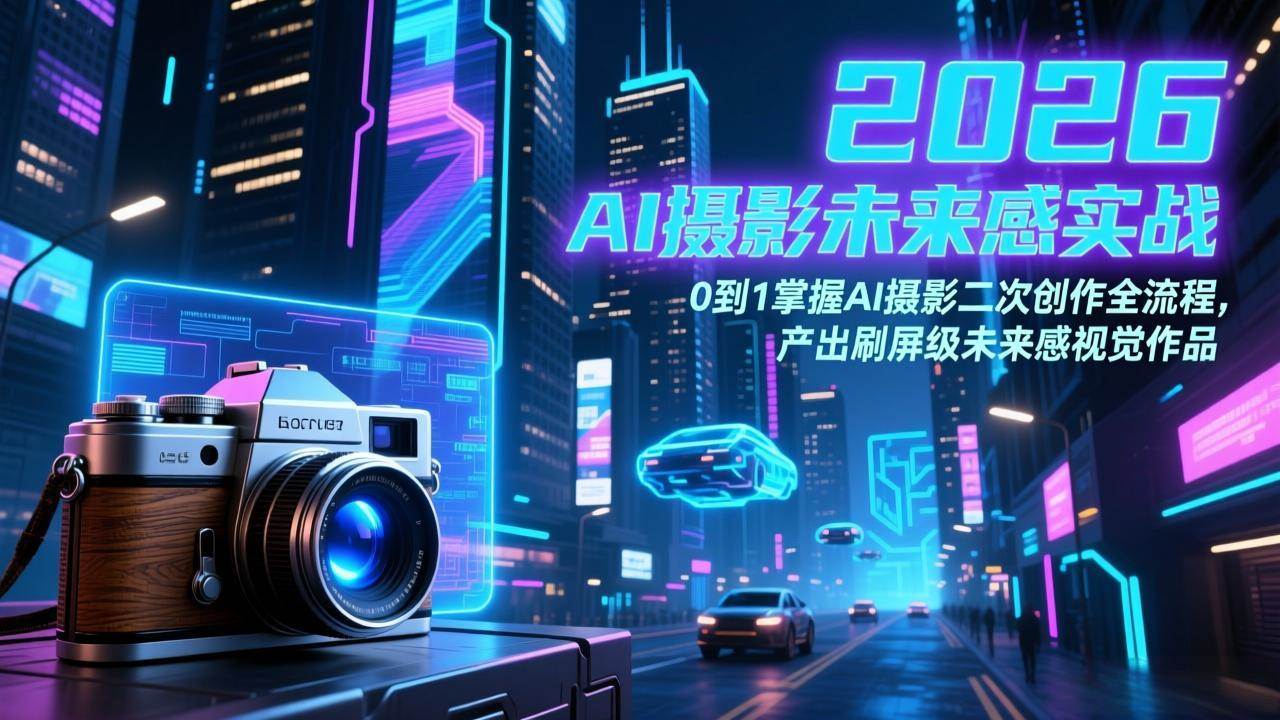 （17584期）2026 AI摄影未来感实战：0到1掌握AI摄影二次创作全流程，产出刷屏级未来感视觉作品-淘秘副业