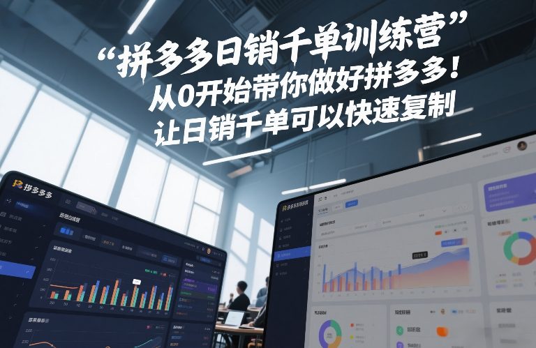 拼多多日销千单训练营，从0开始带你做好拼多多，让日销千单可以快速复制(更新26年3月)-淘秘副业