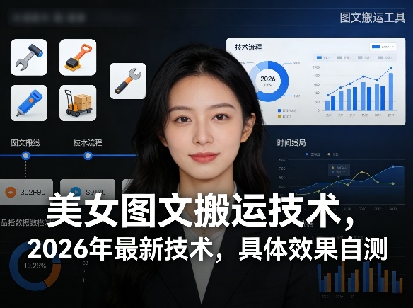 美女图文搬运技术，2026年最新技术，具体效果自测-淘秘副业