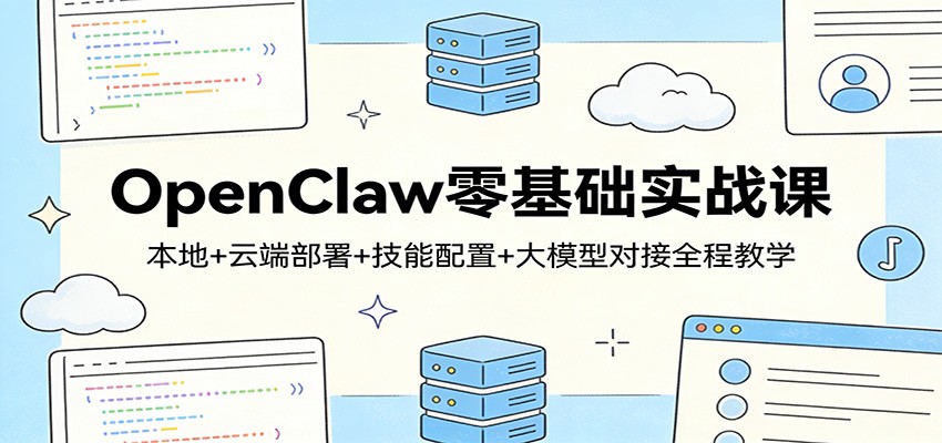 OpenClaw零基础实战课：本地+云端部署+技能配置+大模型对接全程教学-淘秘副业