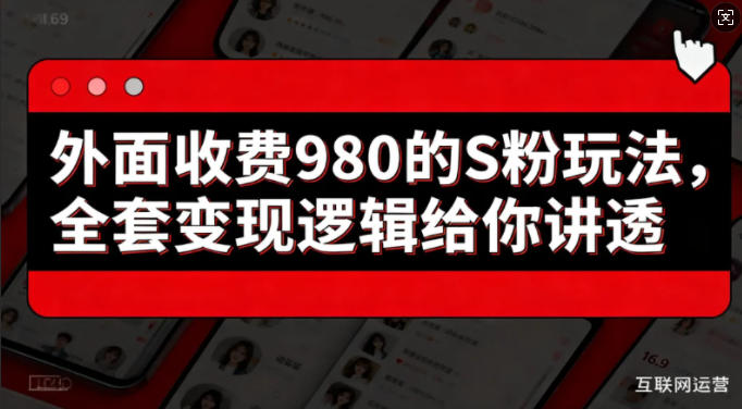 外面收费980的S粉玩法，全套变现逻辑给你讲透-淘秘副业