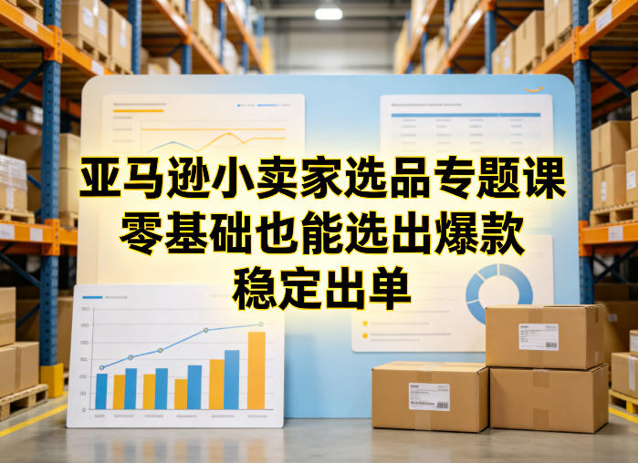 亚马逊小卖家选品专题课，零基础也能选出爆款，稳定出单-淘秘副业