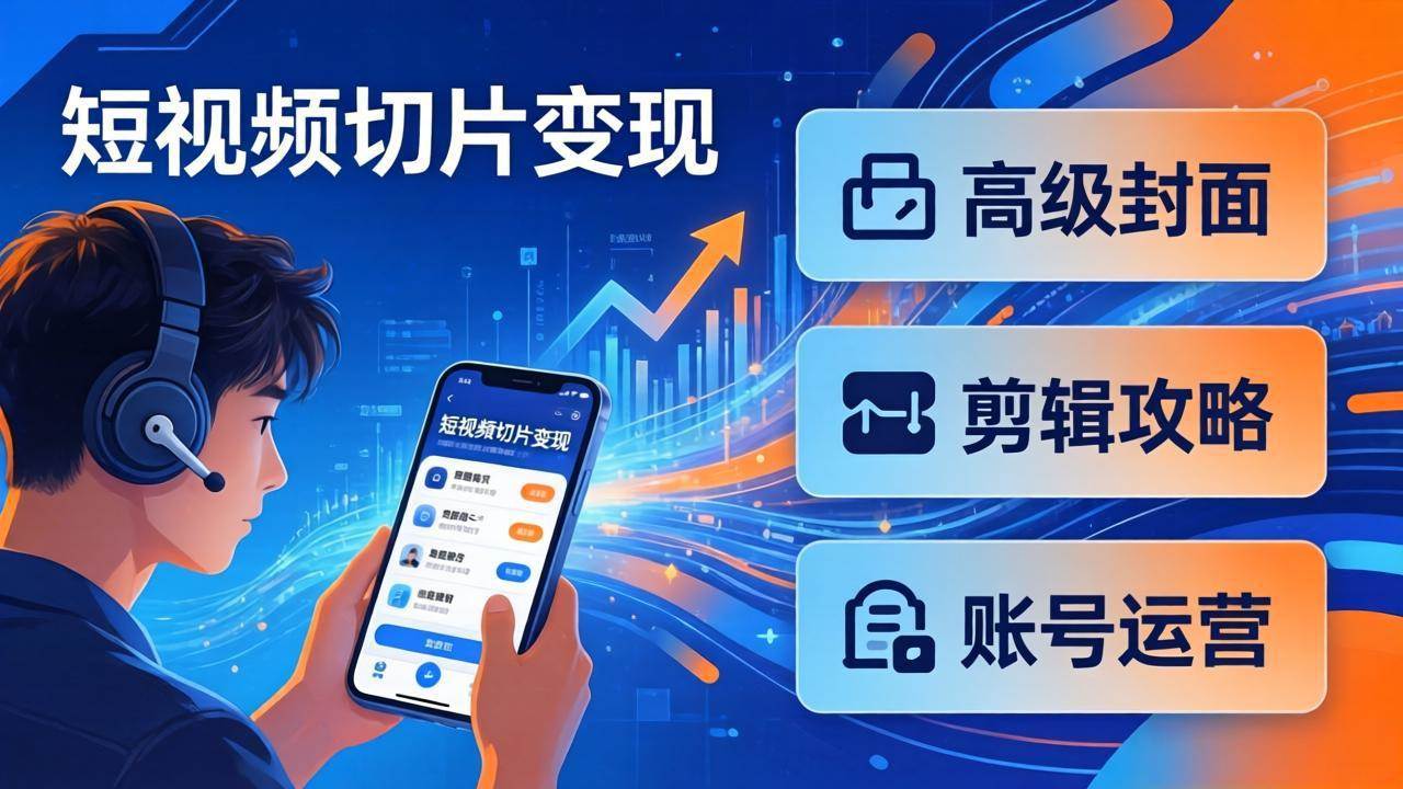 （17758期）短视频切片变现速成班2.0：高级封面+剪辑攻略+账号运营，0基础小白快速入局副业-淘秘副业