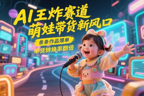 AI王炸赛道，萌娃带货新风口，条条作品爆单，带货转换率翻倍，核心逻辑拆解-淘秘副业