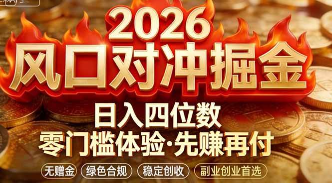 （17631期）2026美金对冲套利，无赠金对冲策略保驾护航，低门槛易上手实操。单人单日收益2000+-淘秘副业