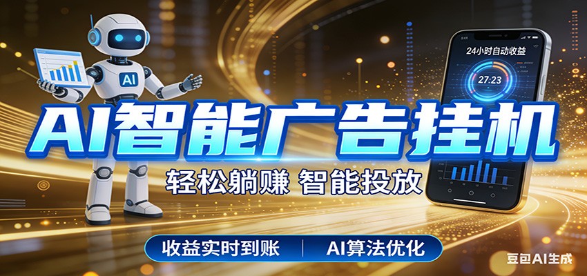 智能广告挂机新时代，利用碎片化时间实现稳定被动收益，AI帮你持续盈利-淘秘副业
