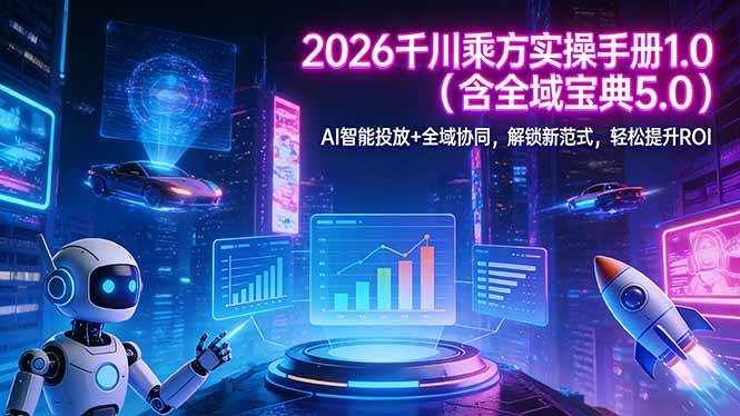 （17625期）2026 千川乘方实操手册 1.0（含全域宝典 5.0）AI 智能投放+全域协同，解锁新范式，轻松提升ROI-淘秘副业