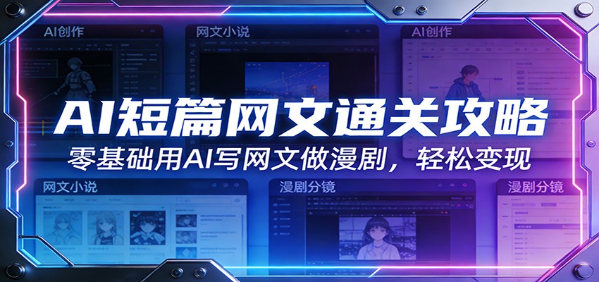 AI短篇网文通关攻略：零基础用AI写网文做漫剧，轻松变现-淘秘副业