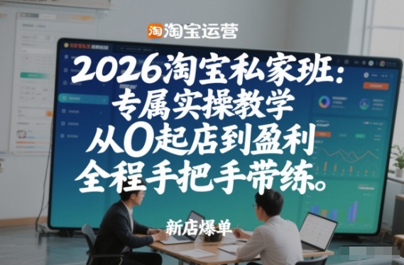 2026淘宝私家班：专属实操教学，从0起店到盈利，全程手把手带练（更新26年3月）-淘秘副业