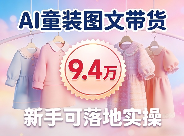 AI童装图文带货拆解，累计出单9.4W，新手可落地实操-淘秘副业