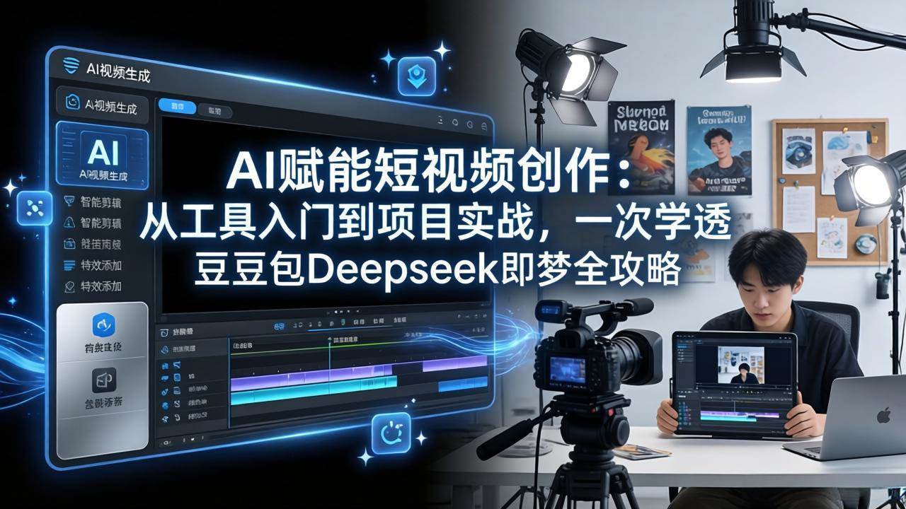 （17762期）AI赋能短视频创作：从工具入门到项目实战，一次学透豆包Deepseek即梦全攻略-淘秘副业