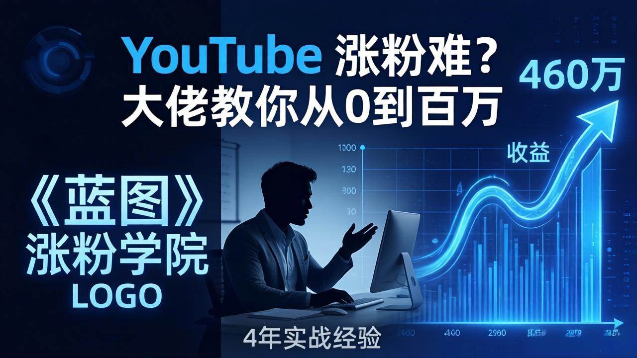 （17836期）YouTube 涨粉难？《蓝图涨粉学院》：4 年赚 460 万的大佬教策略，从0到百万有路径！-淘秘副业