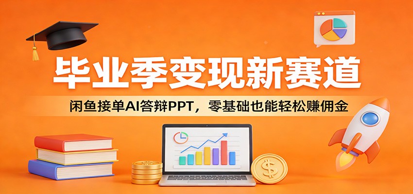 毕业季变现新赛道：闲鱼接单AI答辩PPT，零基础也能轻松赚佣金-淘秘副业