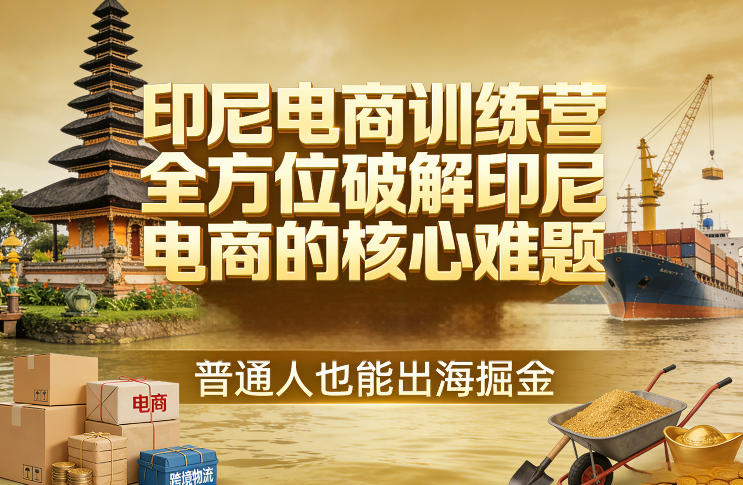 印尼电商训练营，全方位破解印尼电商的核心难题，普通人也能出海掘金-淘秘副业